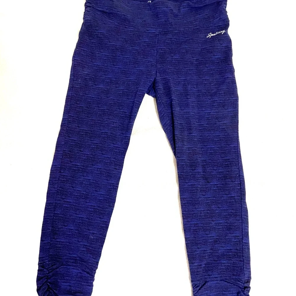 Spalding Cropped Leggings S | Blue & Black | Ruched Ankle Fit - Picture 2 of 6